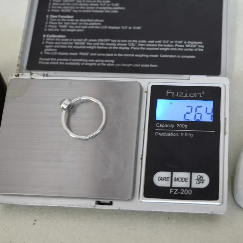 Vintage Sterling Silver 925 Blue Tourmaline Minimalist Stack Ring SIZE 10 - Picture 8 of 8